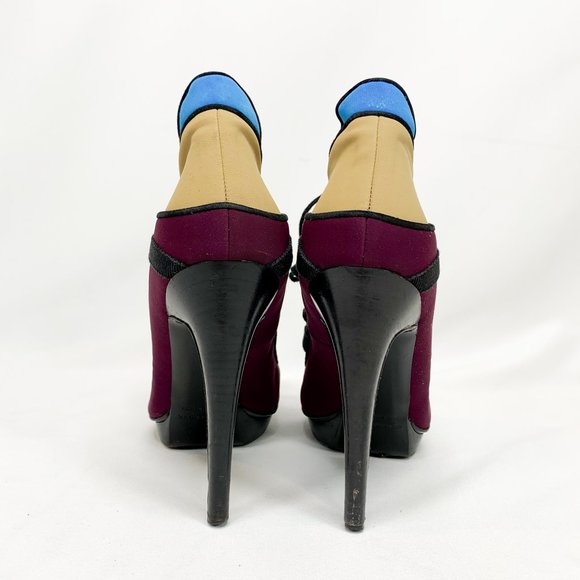 PIERRE HARDY Colorblock Textile Strappy Heels - Picture 7 of 8